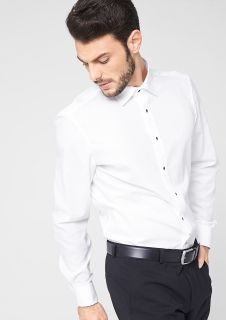 Slim: shirt with turn-up cuffs