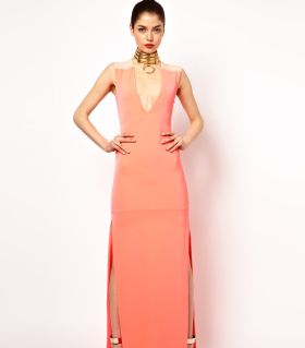  Maxi Dress With Plunge Neck