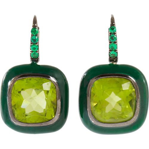 Emerald & Peridot Drop Earrings 